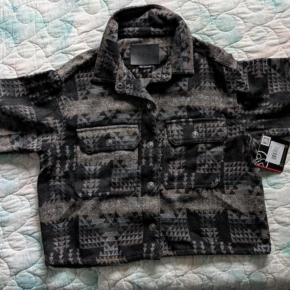 Boom Boom Jeans Black and Gray Patterned Jacket